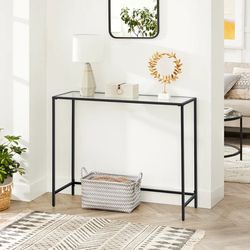 Huxley 39.4'' Glass Top Console Table