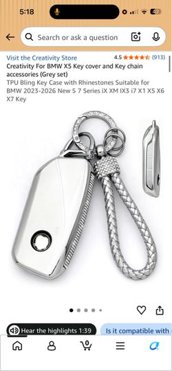 BMW TPU Bling Key Cover with Keychain