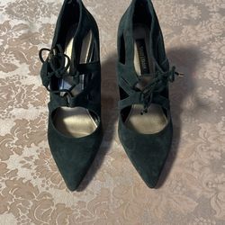 Suede Forest Green Heels 