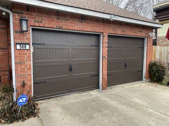8x7 Brown Double Steel Garage Doors