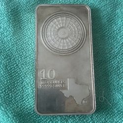  Texas Mint 10oz  .999 Silver Bar 