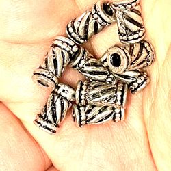 Lot Of 34 Base Metal Tube Beads