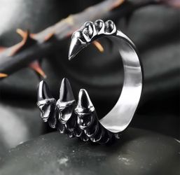 Stainless Steel Dragon Claw Adjustable Ring