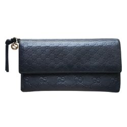 GUCCI Guccisimo GG Bree Continental Leather Wallet in Black