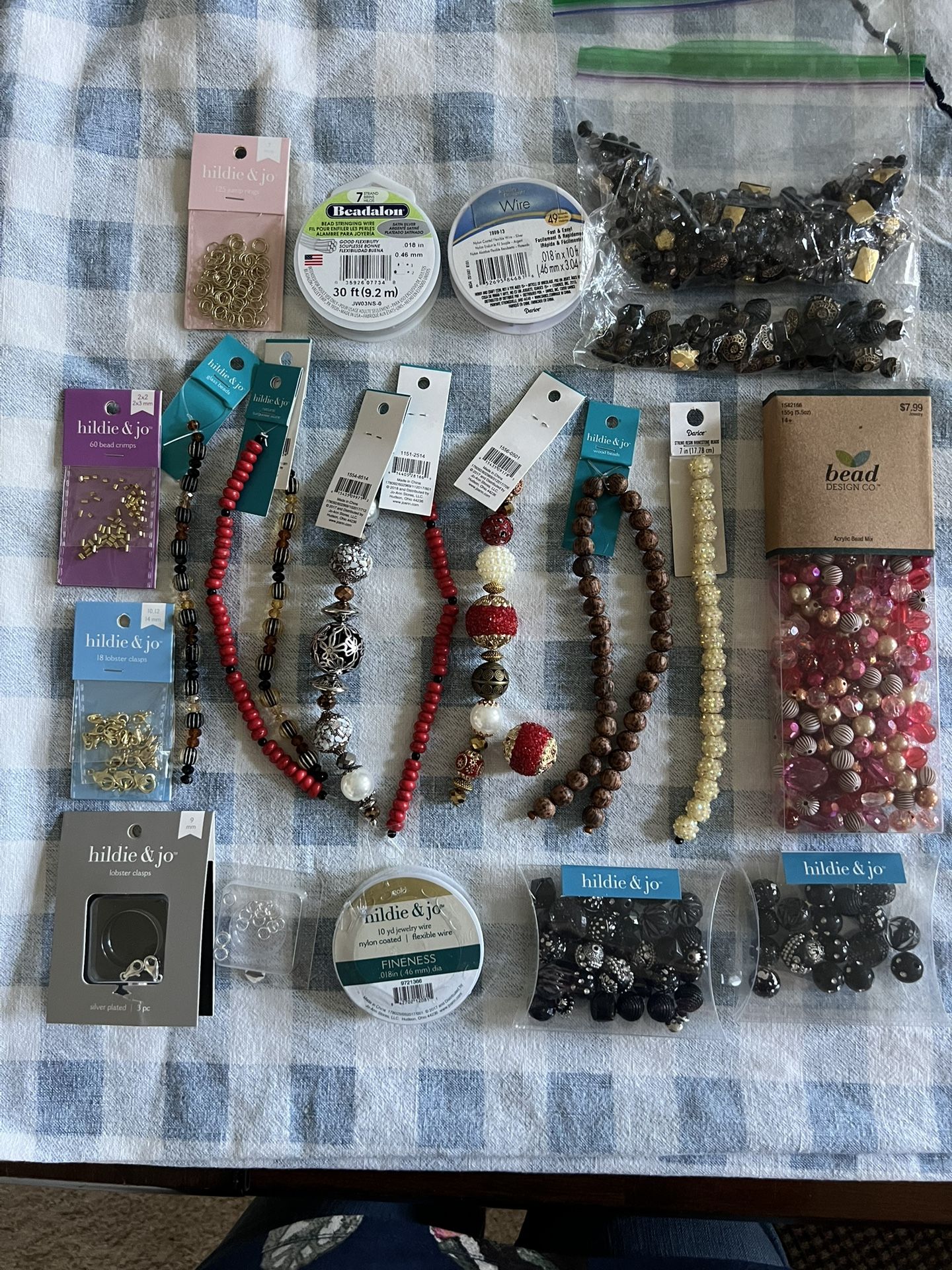 Jewelry Making Material Beads Stringing wire Clasps Crimps and More See Pictures