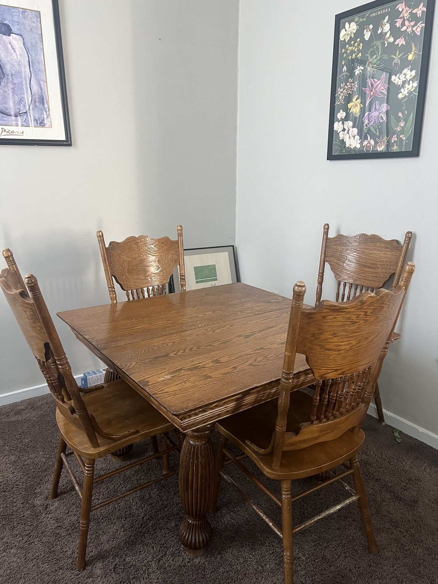 Wooden Dining Room Table And Chairs