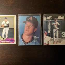 Jim Abbott - California Angels – Rookie Cards (3 Cards)
