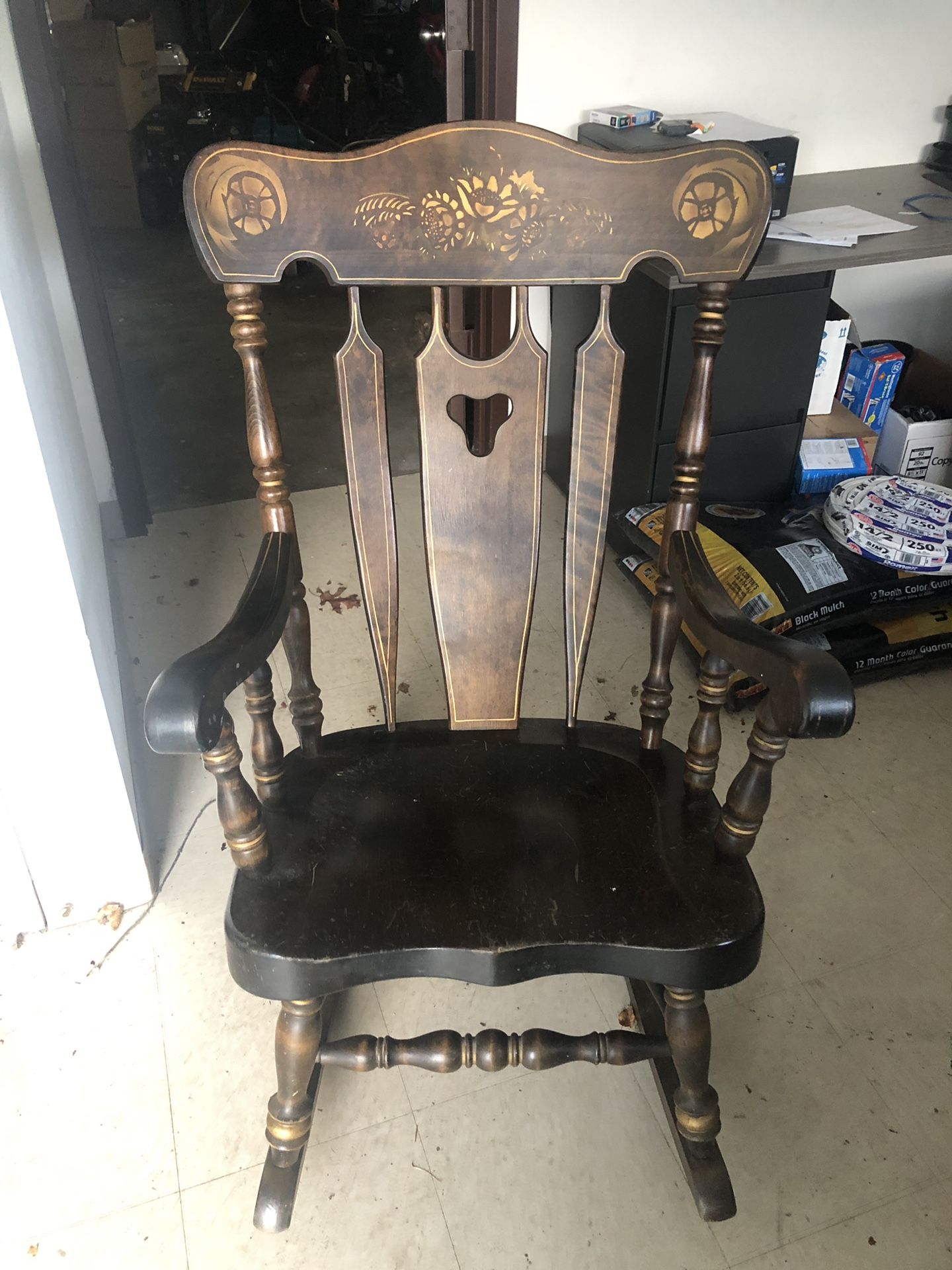 True vintage colonial Bent Maple rocking chair
