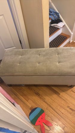 Storage ottoman gray for bedroom