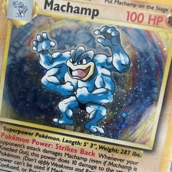 Base set Pokemon tC, 1st Edition Machamp NM condition W RaRe pOp Cosmos Holo Pattern