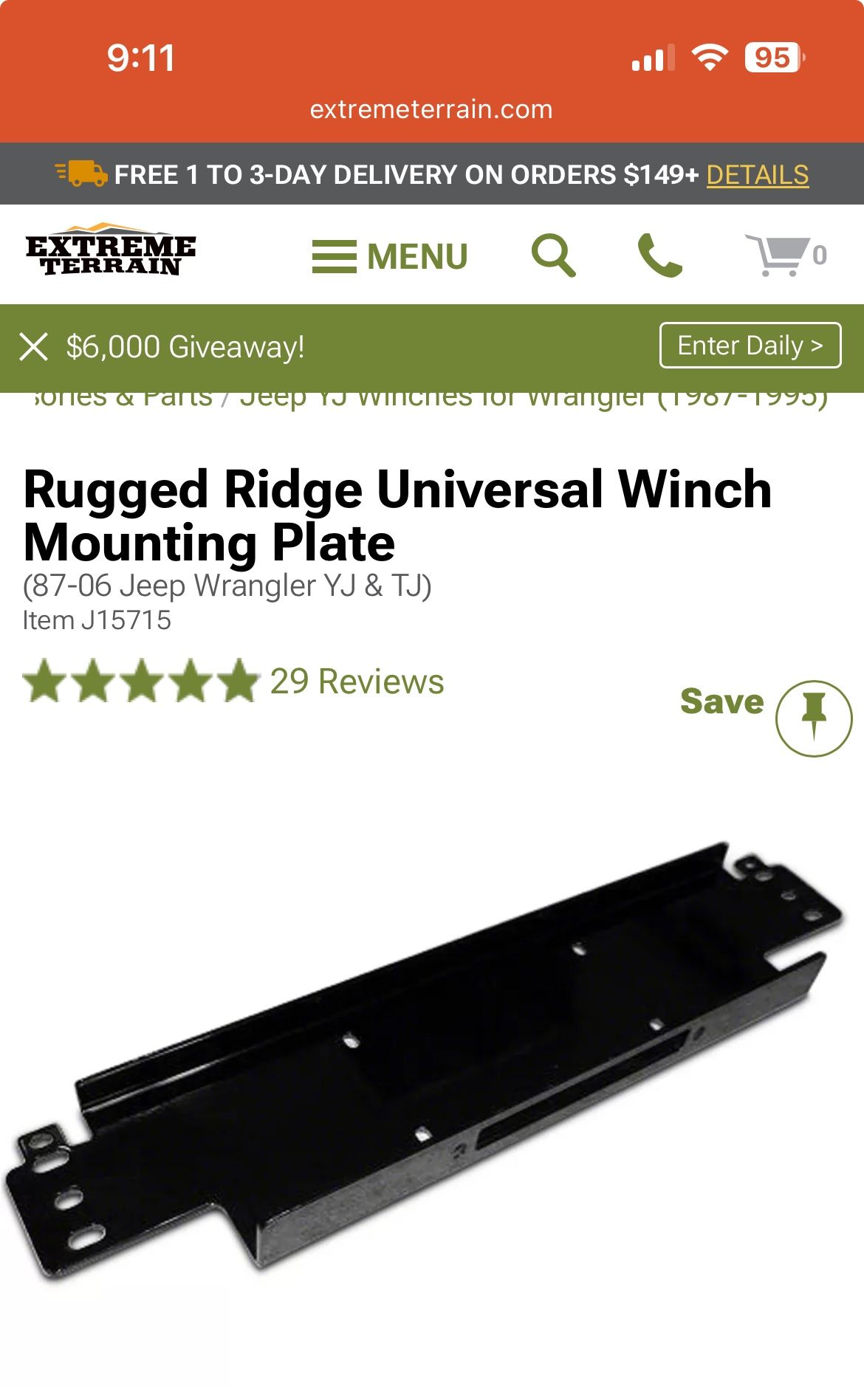 Rugged Ridge Winch Plate