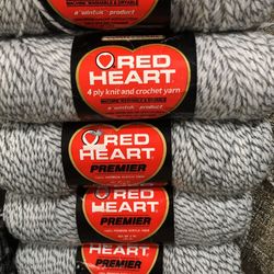5 Skeins Of Red Heart Yarn