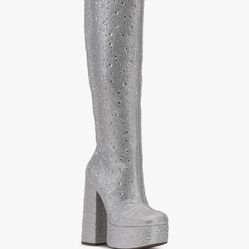 Jessica Simpson Womens Sinalla Rhinestone Bling Knee-High Boots