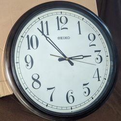Seiko 16" Diameter Splash Resistant Outdoor/Indoor Wall Clock