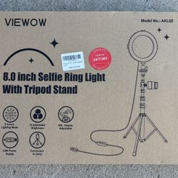 NEW VIEWOW AKL02 8” Selfie Ring Light with Tripod Stand - $20