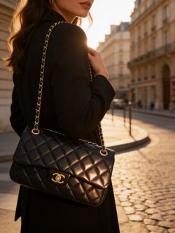 Leather bag in black