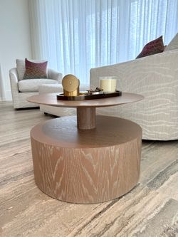 Custom-Made Two-Tier Round Coffee Table- 2 available