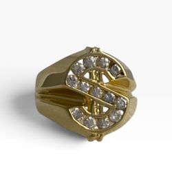 Ring yellow gold 14k. Dollar money $