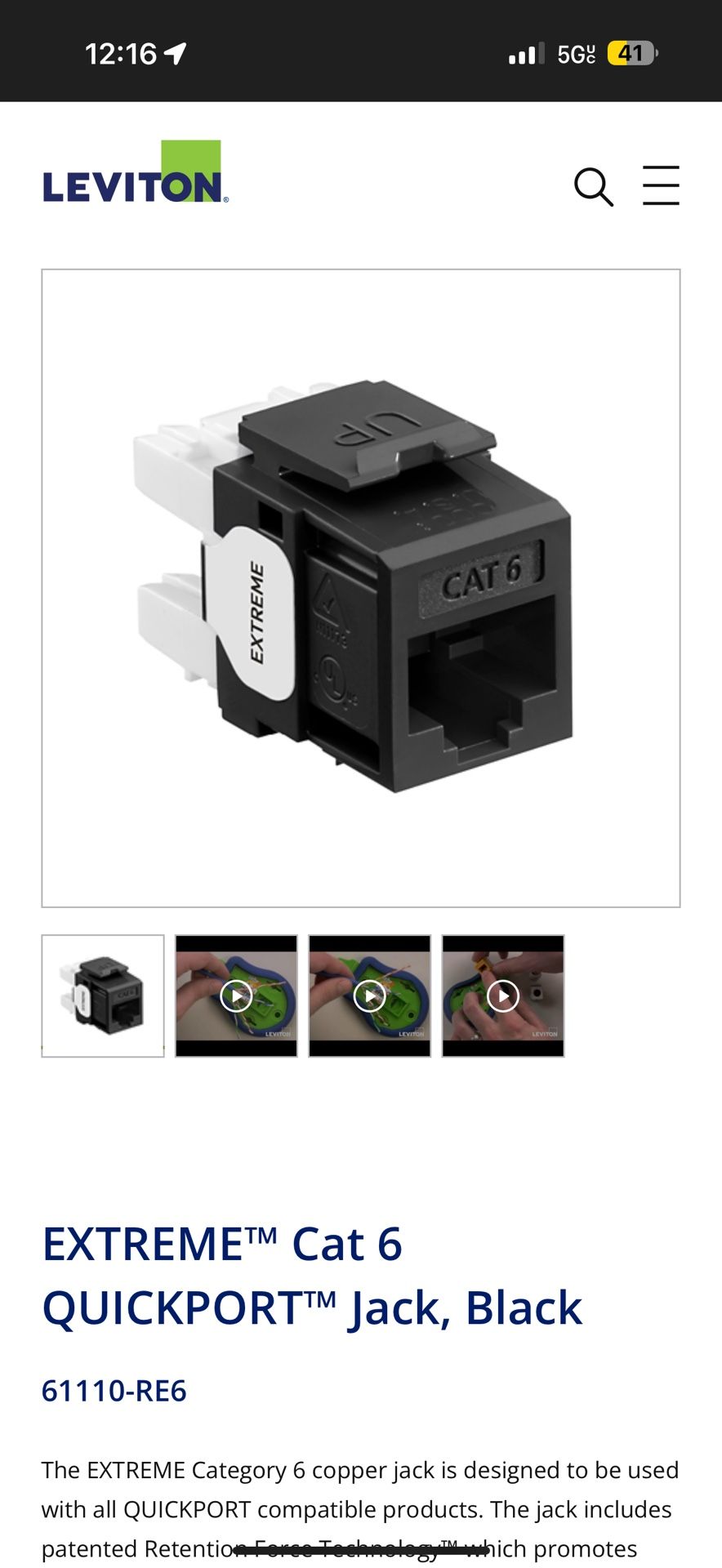 Cat 6 Extreme Connectors  