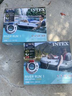 Intex River Run 1 Or 2 Person Raft Float Ice Chest Inflatable New In Box