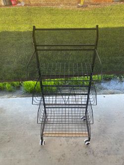 3-Tier Metal Wire Rolling Cart