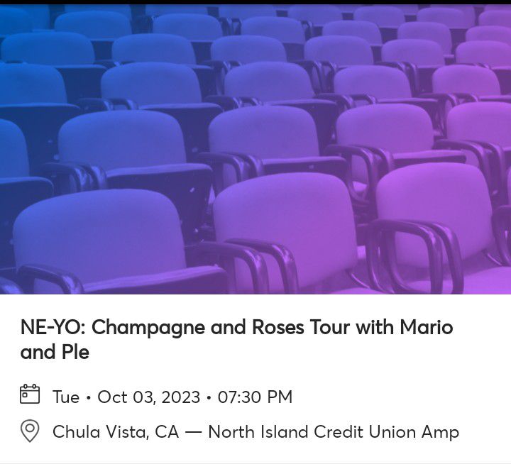 2 Tickets For Champagne And Roses Tour! ( NEYO,ROBIN THICKE, MARIO , & PLEASER P)