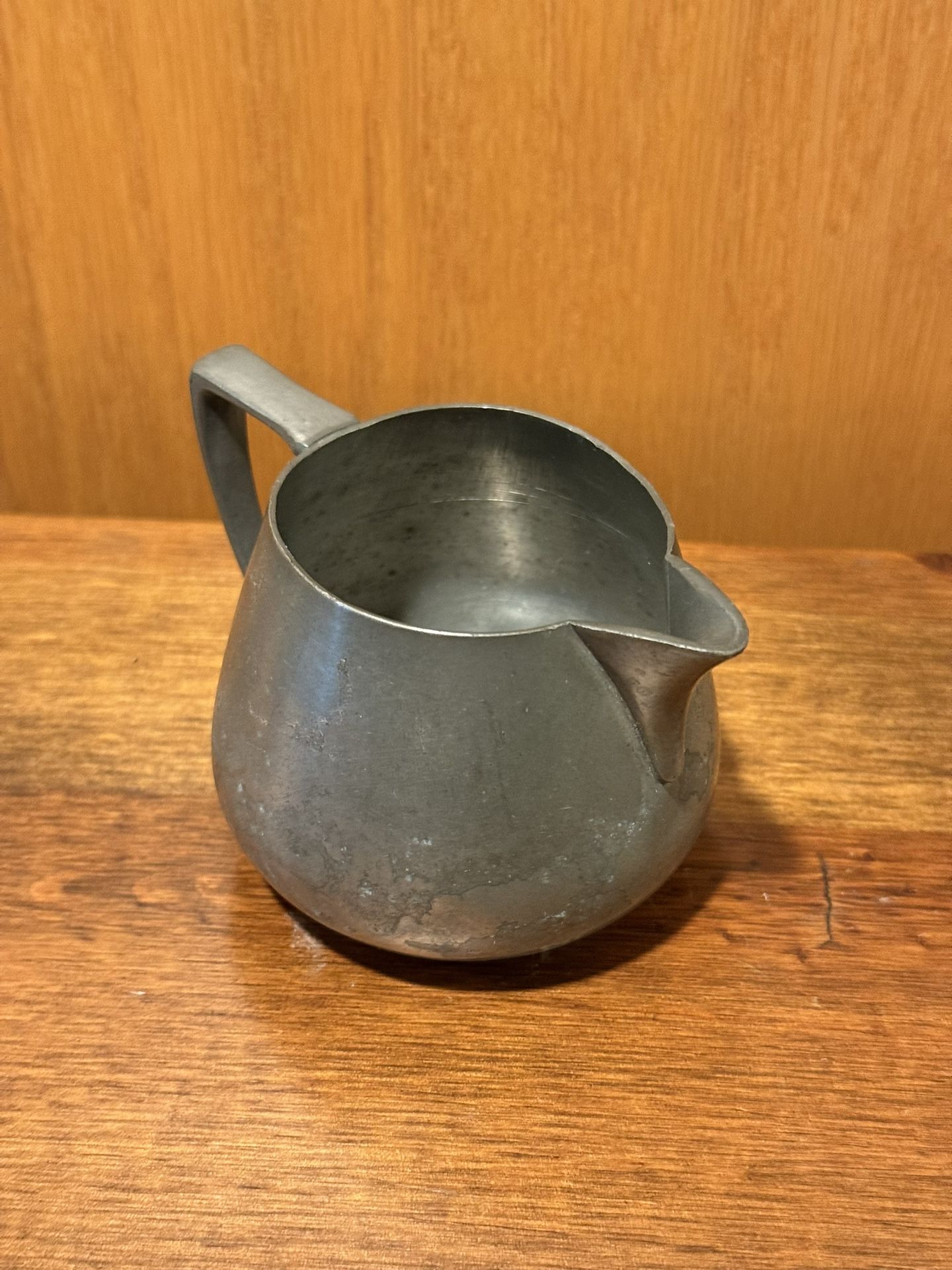 ANTIQUE 1940c R. H. MACY & CO. INC SOLID PEWTER CREAMER MILK JUG PITCHER
