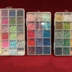 Round Plastic Metallic Bead Bundle 