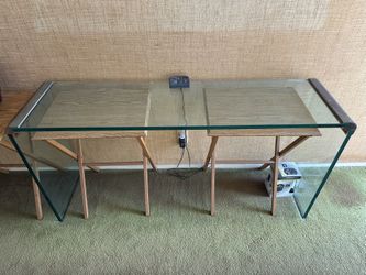 1970s Vintage Brass/Glass Entry Table