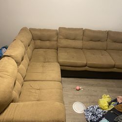 Brown And Black Sectional Couch