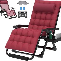 Oversized Zero Gravity Chair, 33In XXL Zero Gravity Recliner Lounge Chair, Anti Gravity Chair for Indoor and Outdoor, Reclining Camping Chair for Lawn
