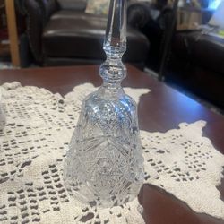 8 1/4” Tall Crystal Bell With Beautiful Detailing
