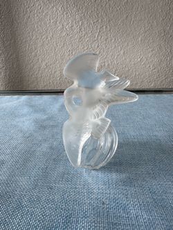 Nina Ricci L'Air du Temps Crystal Perfume Bottle Lalique Style Frosted Doves 4"