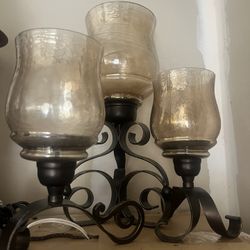 3 Piece Glass candle Holder 