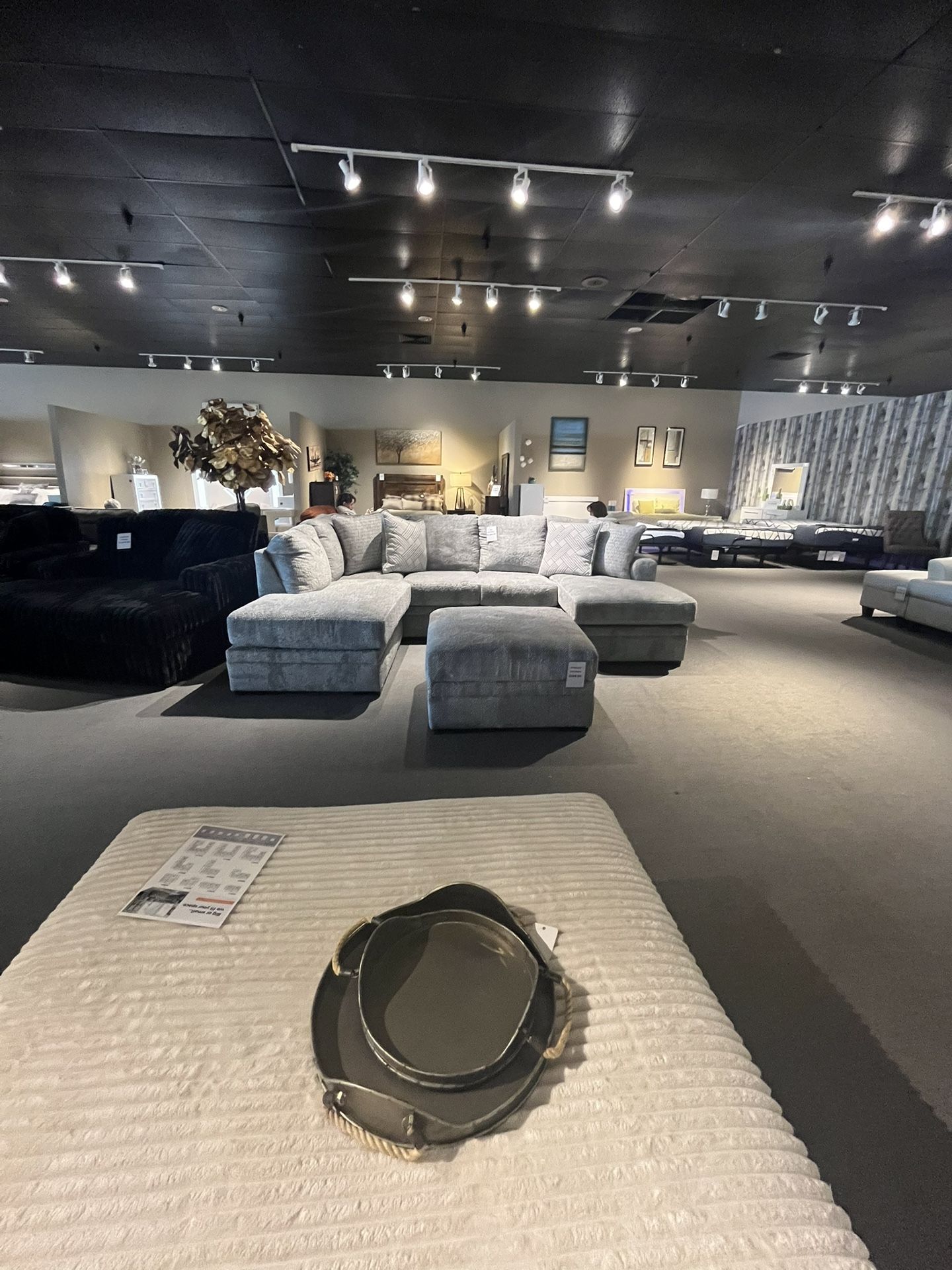 Grey 2PC Chaise Sectional Couch