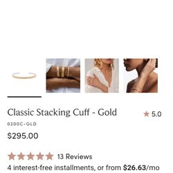 Anna Beck Classic Stacking Cuff- Goldq