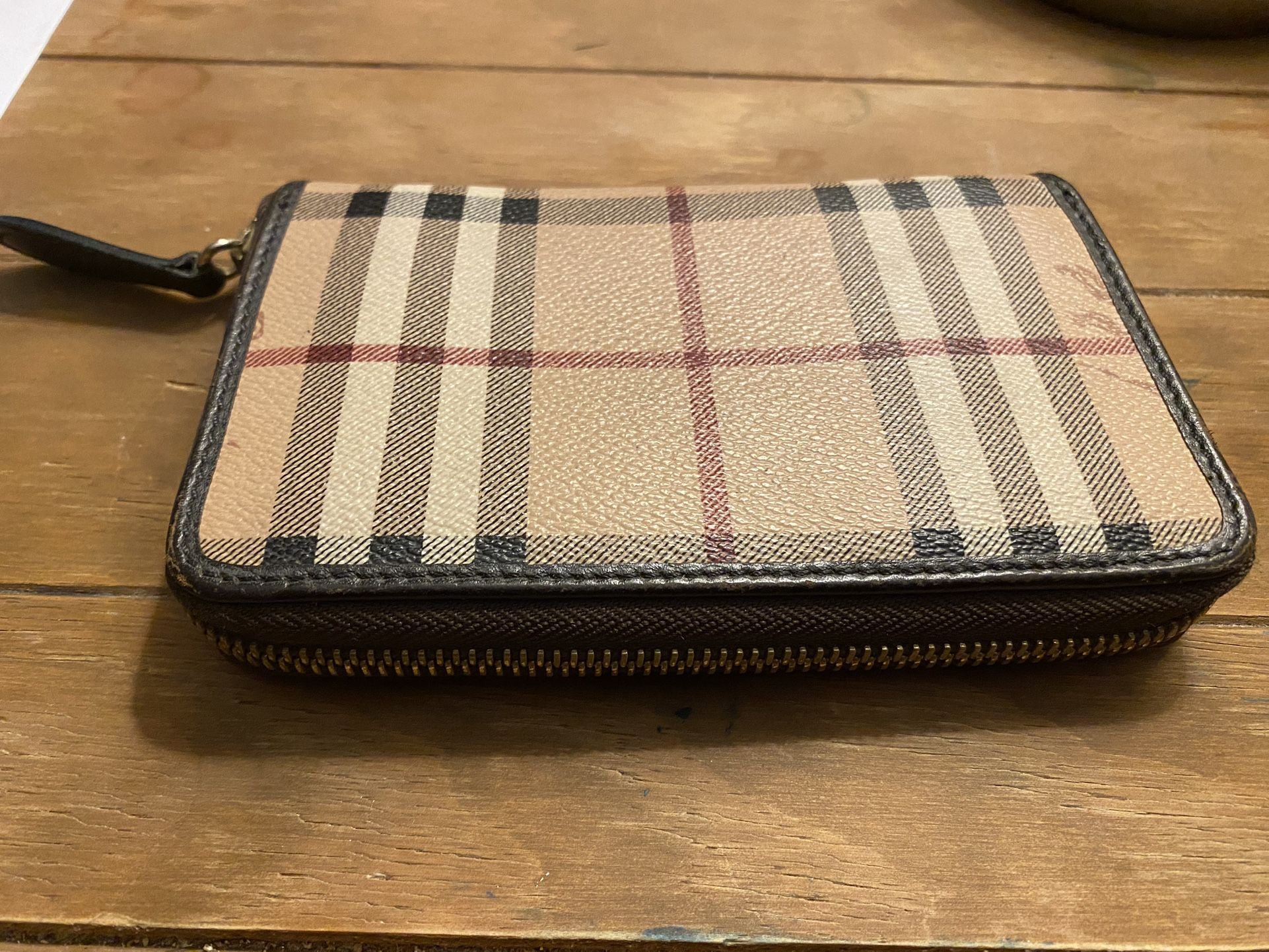 Authentic Burberry Zip Around Wallet