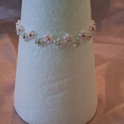 Pastel Pink And Blue Zig Zag Bracelet 