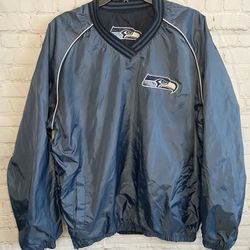 NWOT NFL Seattle Seahawks Reversible Windbreaker Jacket Size L