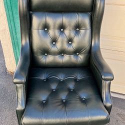 Ofice Chair Color Dark Green Leather Have Two  Left