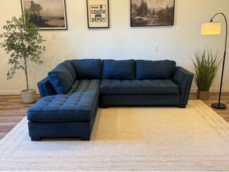 Blue sectional couch delivery available