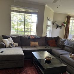 Living Spaces Zoeller Charcoal Grey Sectional