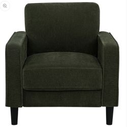 Fabric Upholstered Track Arm Accent Chair Matcha green 