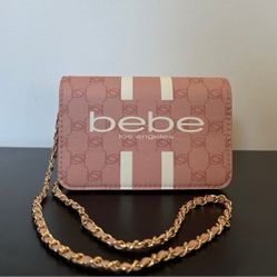 Bebe paisley flap Pink Crossbody Bag purse gold strap boho hippie classy NWT