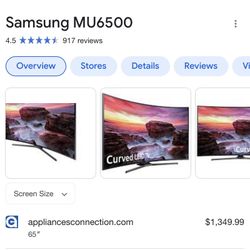 Samsung 65 Inch Curved HDTV 4k