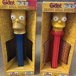 Vintage the Simpson’s Homer & Bart giant talking PEZ dispensers