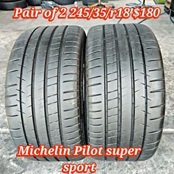 Pair of 2 Michelin Pilot super sport 245/35/r18 ‼️ free instalation and balance ‼️