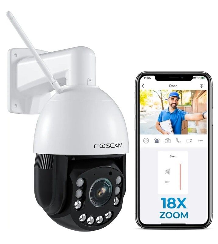 FOSCAM 4MP WiFi PTZ Outdoor Camera, 18X Optical Zoom with Auto Tracking, 2.4/5GHz WiFi Camera for Home Security, Person/Vehicle/Animal Detection, 656f