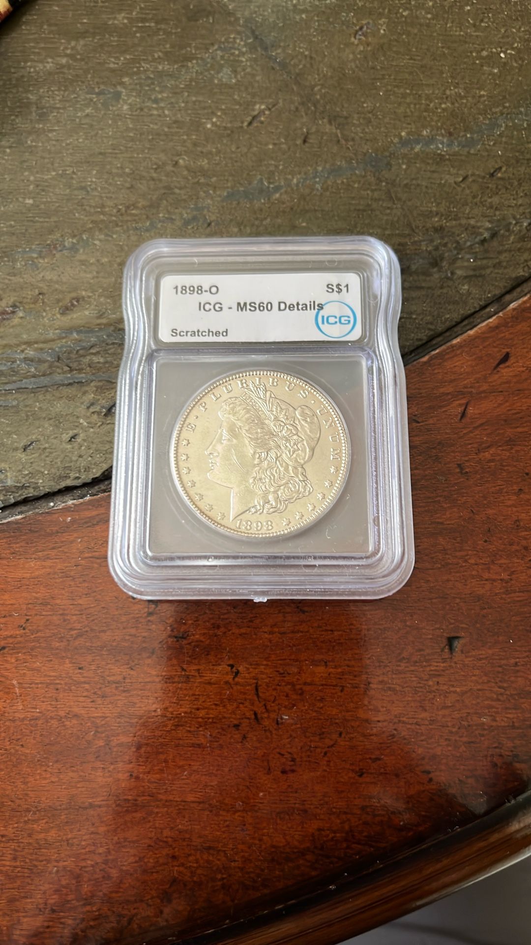 1898-0 Morgan Silver Dollar - Graded MS60! Uncirculated!