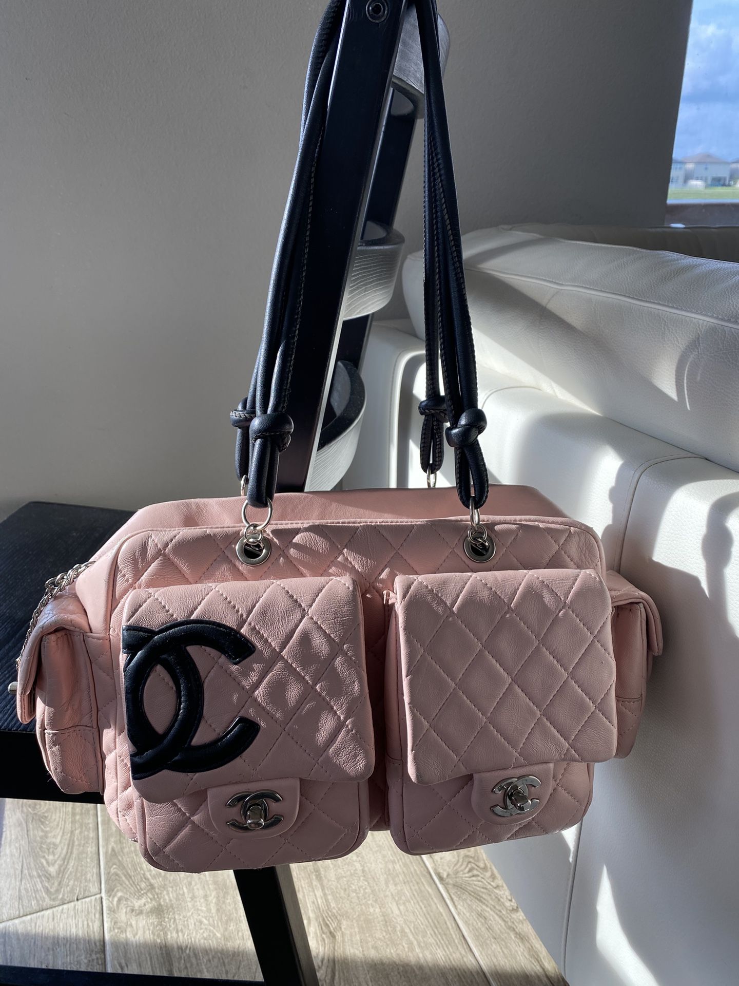 Leather pink bag
